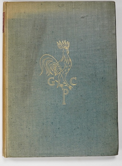 Golden Cockerel Press, Waltham Saint Lawrence, Berkshire - More, Thomas - Utopia, one of 500, floriated initials and title page by Eric Gill, 4to, green cloth gilt, spine and upper front board sunned, 1929, in solander c